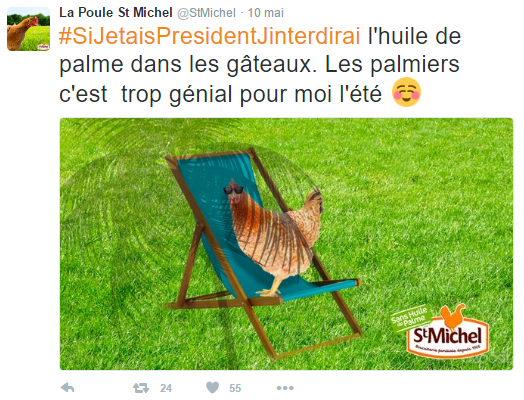 marques sur les réseaux poule saint michel